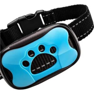Rechargeable Dog Bark Collar – Humane, No Shock Barking Collar(Blue)