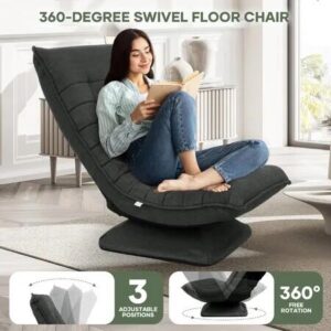 Floor Sofa Bed Chair Couch Lounge Recliner Folding 360 Degree Swivel Lazy Lounger Adjustable Chaise Ground Seat