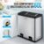 60L Rubbish Bin Dual Compartment Dustbin Pedal Recycling Trashcan Modern Kitchen Waste Garbage Stainless Steel