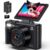 5K Digital Camera Vlogging 75MP WiFi Autofocus UHD Video 18X Zoom Compact Travel Photography YouTube 32GB SD Card 2 Batteries